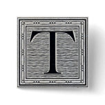 Block Letter "T" Woodcut Woodblock Inital
