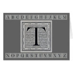 Block Letter "T" Woodcut Woodblock Inital