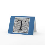 Block Letter "T" Woodcut Woodblock Inital