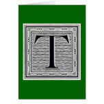 Block Letter "T" Woodcut Woodblock Inital