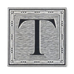 Block Letter "T" Woodcut Woodblock Inital