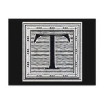 Block Letter "T" Woodcut Woodblock Inital