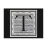 Block Letter "T" Woodcut Woodblock Inital