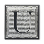 Block Letter "U" Woodcut Woodblock Inital Refrigerator Magnets