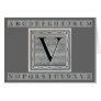 Block Letter "V" Woodcut Woodblock Inital
