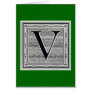 Block Letter "V" Woodcut Woodblock Inital
