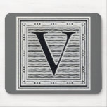 Block Letter "V" Woodcut Woodblock Inital