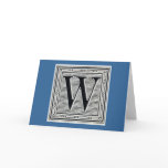 Block Letter "W" Woodcut Woodblock Inital