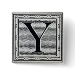 Block Letter "Y" Woodcut Woodblock Inital
