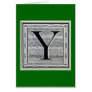 Block Letter "Y" Woodcut Woodblock Inital