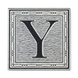 Block Letter "Y" Woodcut Woodblock Inital