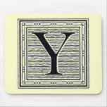 Block Letter "Y" Woodcut Woodblock Inital