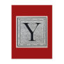 Block Letter "Y" Woodcut Woodblock Inital