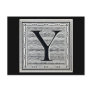 Block Letter "Y" Woodcut Woodblock Inital