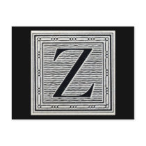 Block Letter "Z" Woodcut Woodblock Inital