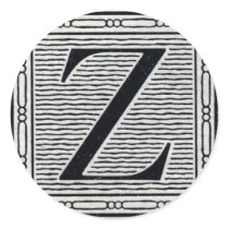 Block Letter "Z" Woodcut Woodblock Inital