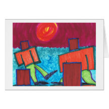 Blockheads Dancing Greeting Card