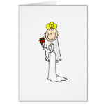 Blond Bride With Roses Card