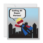 Blond Hair Boy Super Hero Birthday Invitation