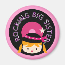 Blond Rocking Big Sister Fridge Magnet