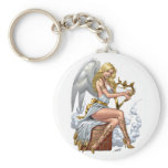 Blonde Angel with Golden Heart-shaped Harp - Al Ri