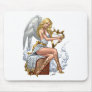 Blonde Angel with Golden Heart-shaped Harp - Al Ri