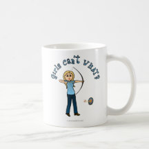 Blonde Archery in Blue Mugs