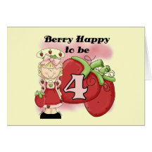 Blonde Berry 4th Birthday Tshirts and Gifts Cards