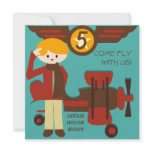 Blonde Boy Pilot Birthday Invitations