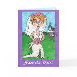 Blonde Bride & Bling - Save the Date notecards