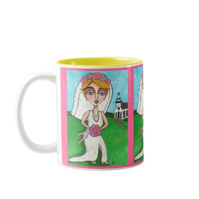 Blonde Bride & Bling - wedding mug by folkartblonde