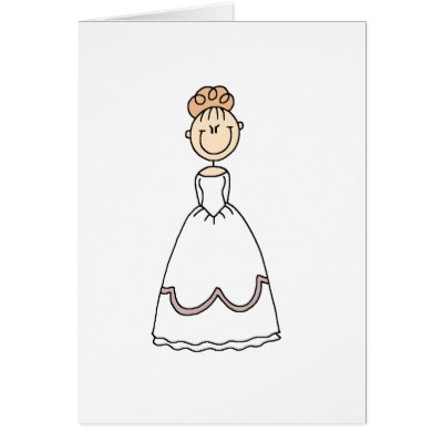 Blonde Bride Stick Figure Card by stick_figures