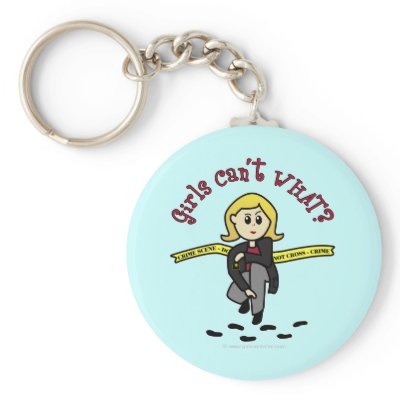 Blonde CSI Girl Key Chains by girlscantwhat