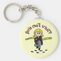 Blonde CSI Girl Keychain