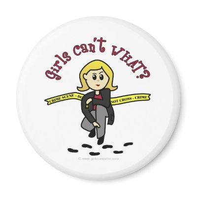 Blonde CSI Girl Refrigerator Magnet by girlscantwhat