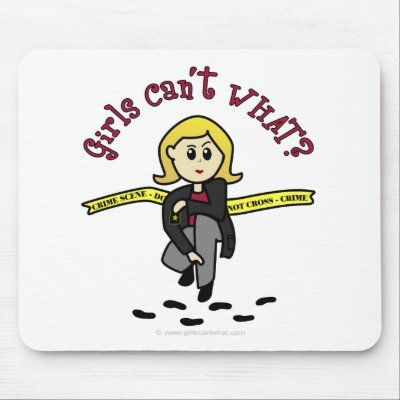 Blonde CSI Girl Mousepad by girlscantwhat