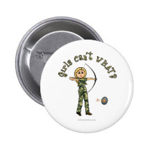 Blonde Female Archery in Camouflage Pin