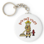 Blonde Female Fire Fighter Keychains
