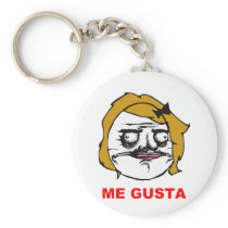 Blonde Female Me Gusta Comic Rage Face Meme Keychain