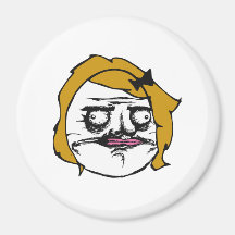Blonde Female Me Gusta Comic Rage Face Meme Fridge Magnet