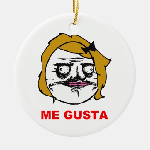 Blonde Female Me Gusta Comic Rage Face Meme Christmas Ornament