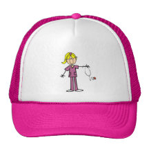 Blonde Female Stick Figure Nurse Mesh Hat