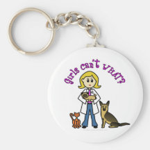 Blonde Female Veterinarian Key Chains