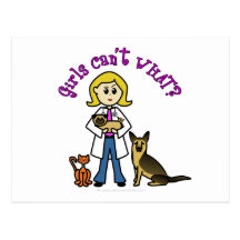Blonde Female Veterinarian Postcard