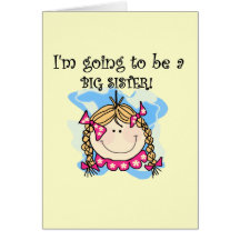 Blonde Future Big Sister Tshirts and Gifts Greeting Cards