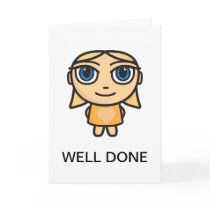 Blonde Girl Cartoon Character Well Done Card