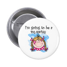 Blonde Girl Future Big Sister Buttons