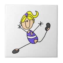 Blonde Girl Gymnast Ceramic Tiles