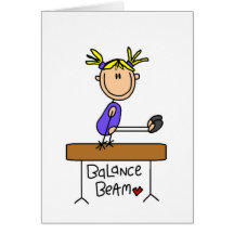 Blonde Girl Gymnast on Beam Tshirts and Gifts Cards