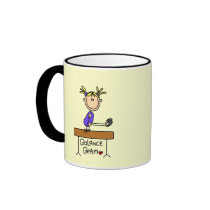 Blonde Girl Gymnast on Beam Tshirts and Gifts Coffee Mug